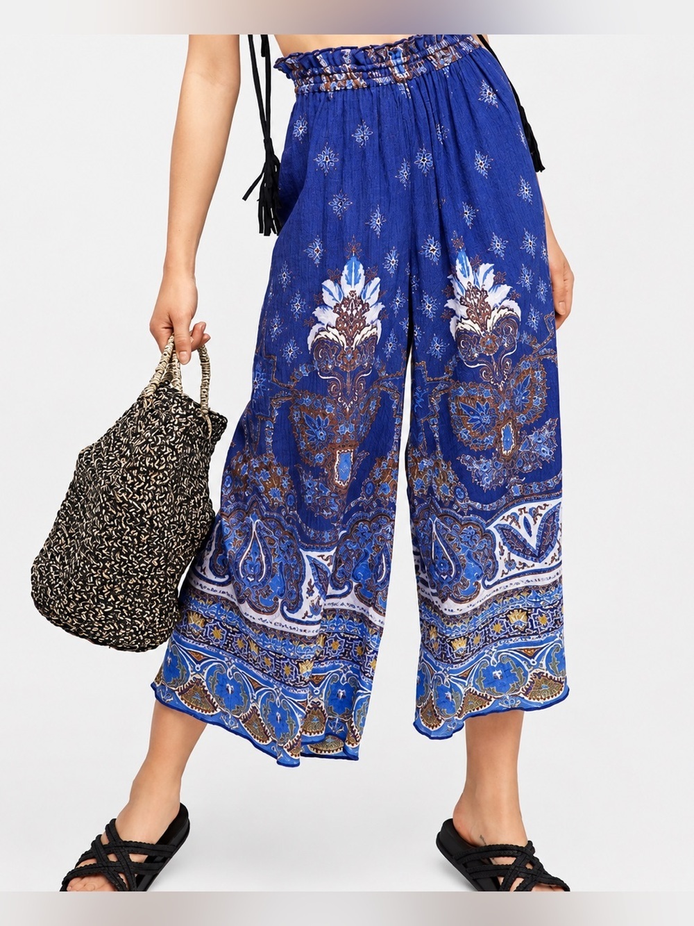 Free People “Gold Dust” wide leg pants, small